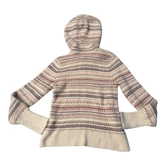Evereve Fair Isle Hooded Sweater Acrylic Nylon Spandex Sz XS - Picture 3 of 4